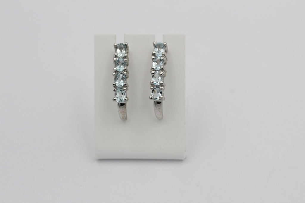 Edle 1,9 Carat Blautopas Ohrstecker 925 Silber himmelblauer Topas Ohrschmuck Top