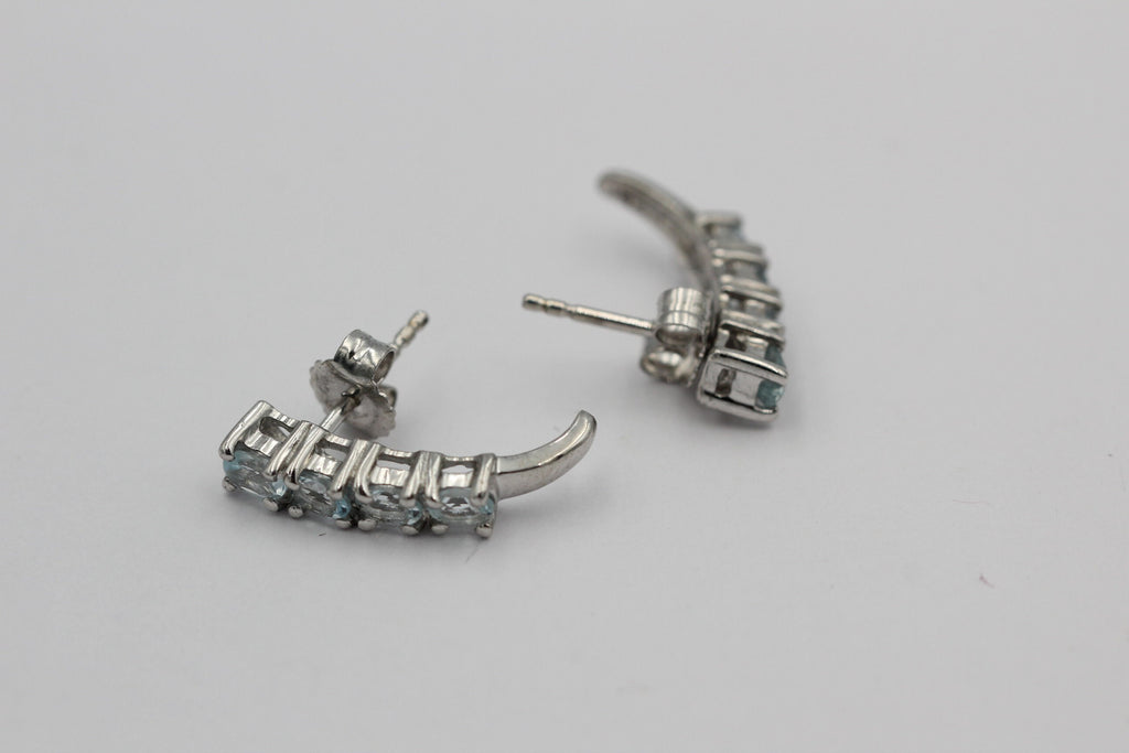 Edle 1,9 Carat Blautopas Ohrstecker 925 Silber himmelblauer Topas Ohrschmuck Top