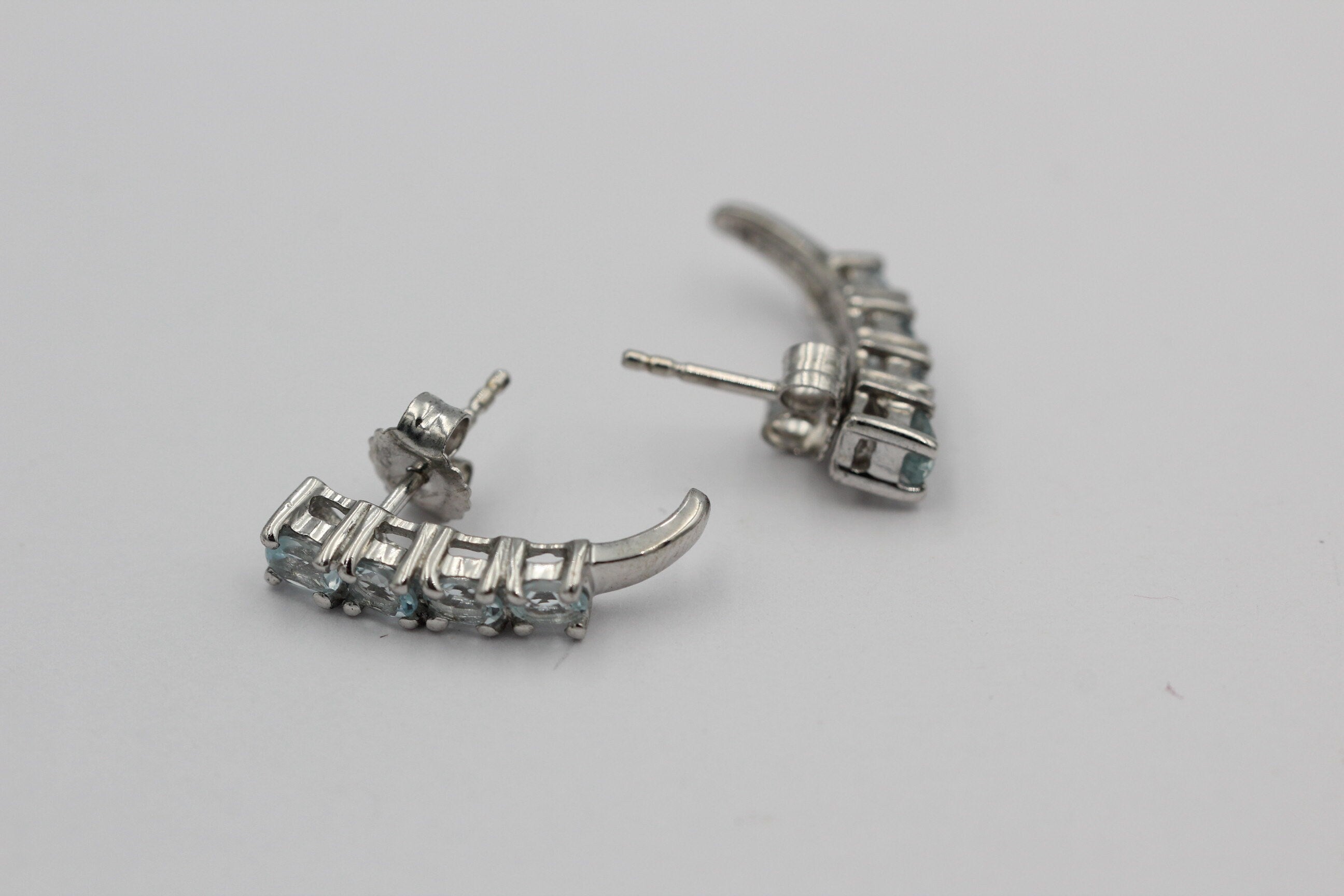 Edle 1,9 Carat Blautopas Ohrstecker 925 Silber himmelblauer Topas Ohrschmuck Top