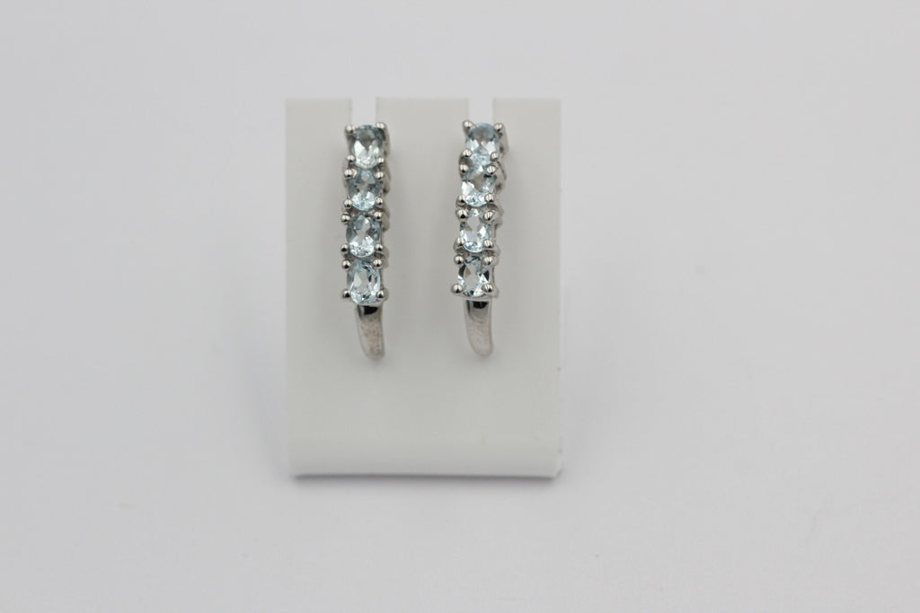 Edle 1,9 Carat Blautopas Ohrstecker 925 Silber himmelblauer Topas Ohrschmuck Top