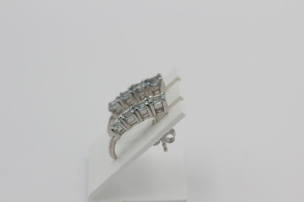 Edle 1,9 Carat Blautopas Ohrstecker 925 Silber himmelblauer Topas Ohrschmuck Top