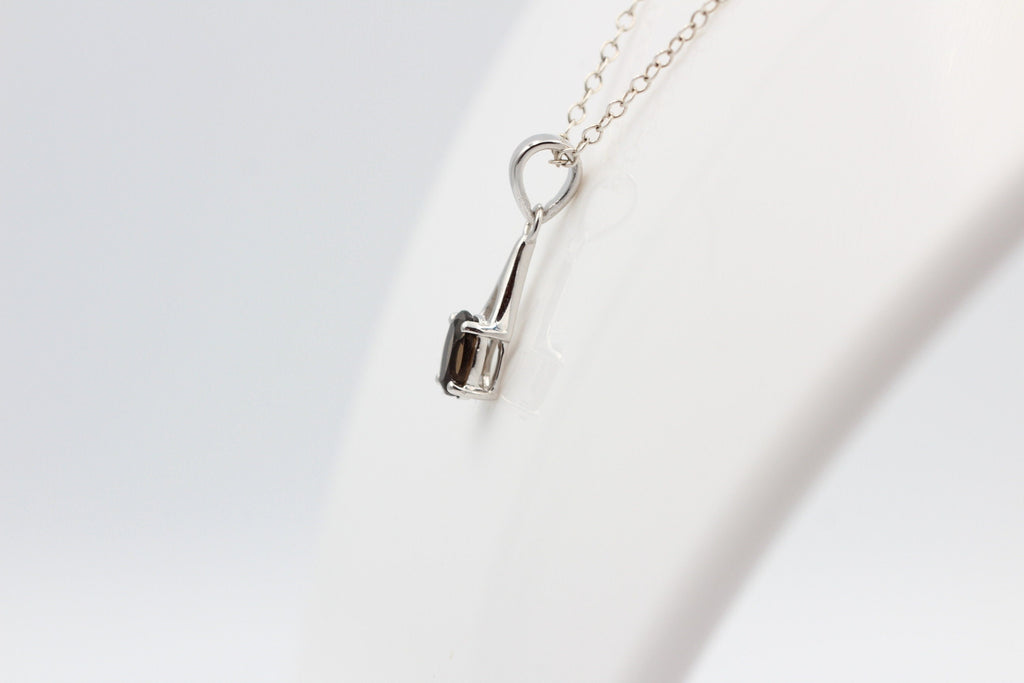 0,72  Carat Rauchquarz Anhänger 925 Silber Rauchtopas topas