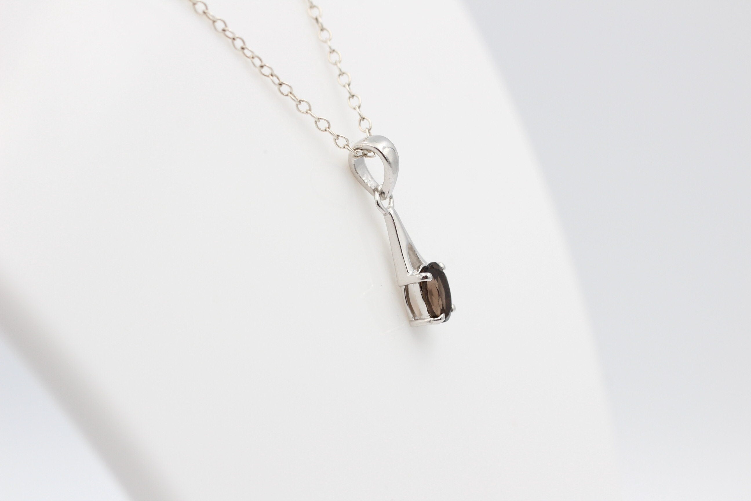 0,72  Carat Rauchquarz Anhänger 925 Silber Rauchtopas topas
