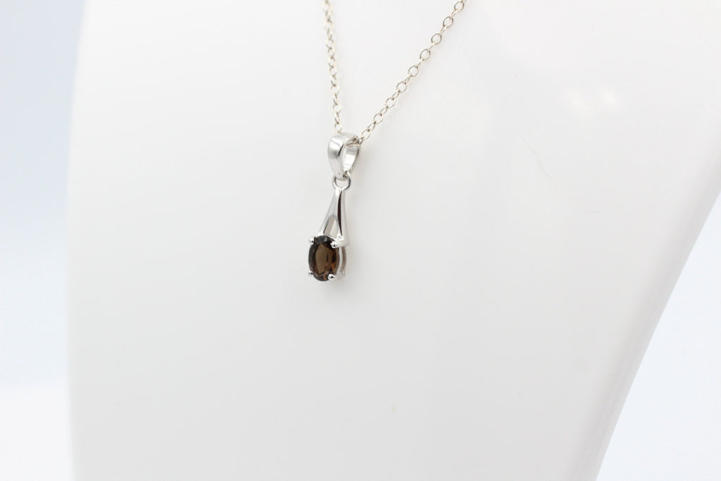 0,72  Carat Rauchquarz Anhänger 925 Silber Rauchtopas topas