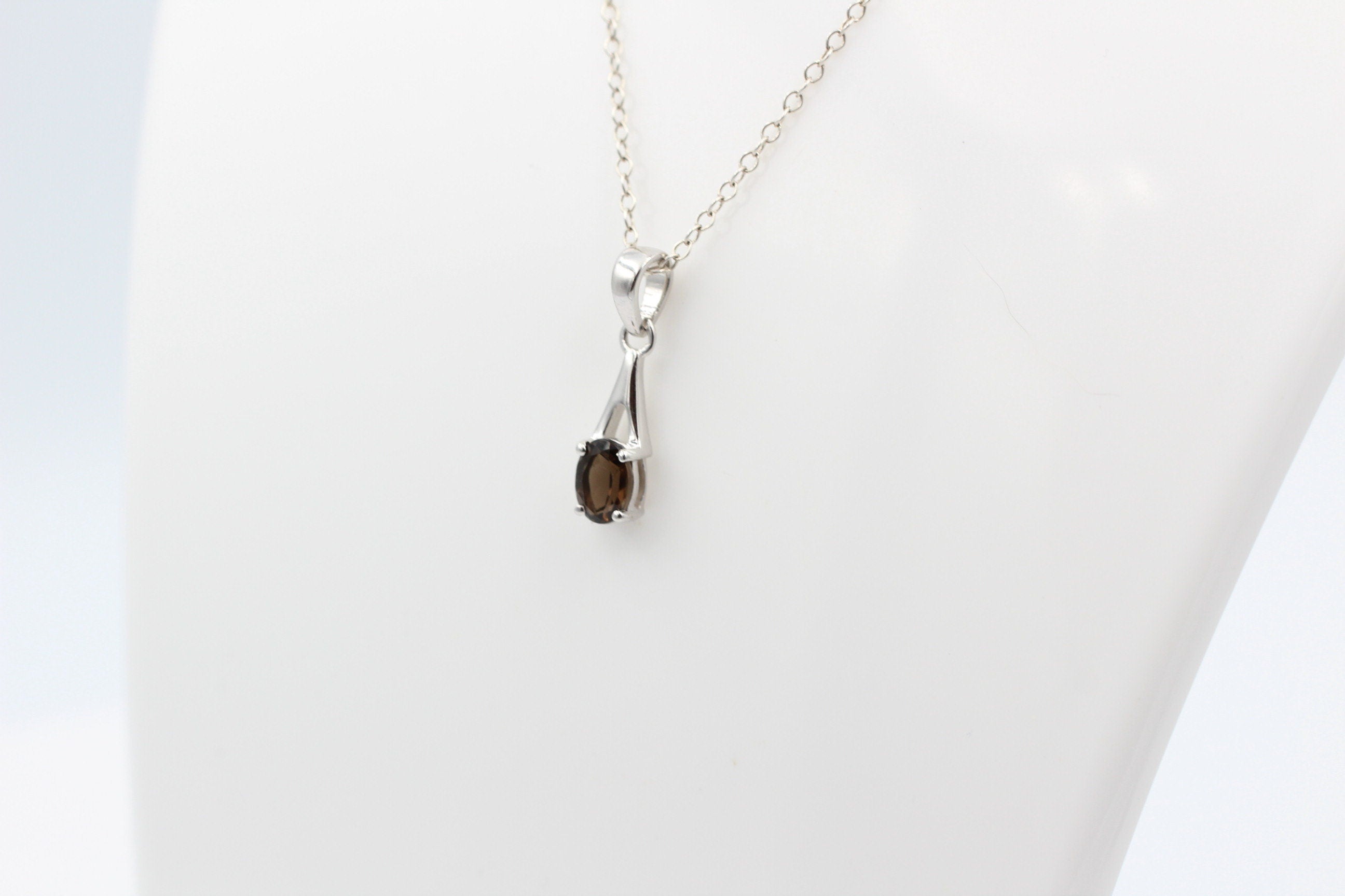 0,72  Carat Rauchquarz Anhänger 925 Silber Rauchtopas topas