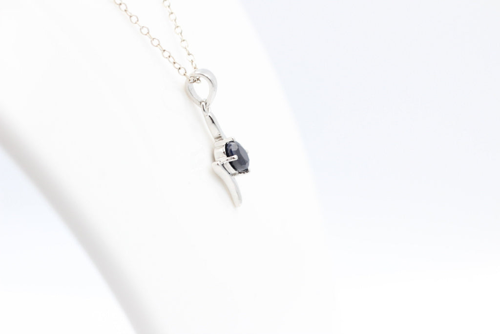 0,72 Carat blauer Saphir Anhänger 925 SterlingSilber Collier Kette Saphirschmuck