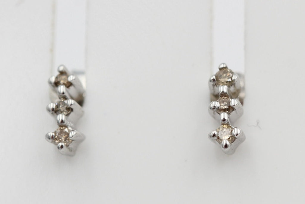Edle 0,05 Carat champangner Diamant Ohrstecker 925 Silber Diamantohrstecker Top