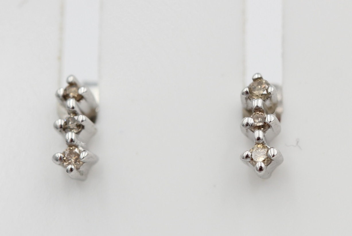 Edle 0,05 Carat champangner Diamant Ohrstecker 925 Silber Diamantohrstecker Top