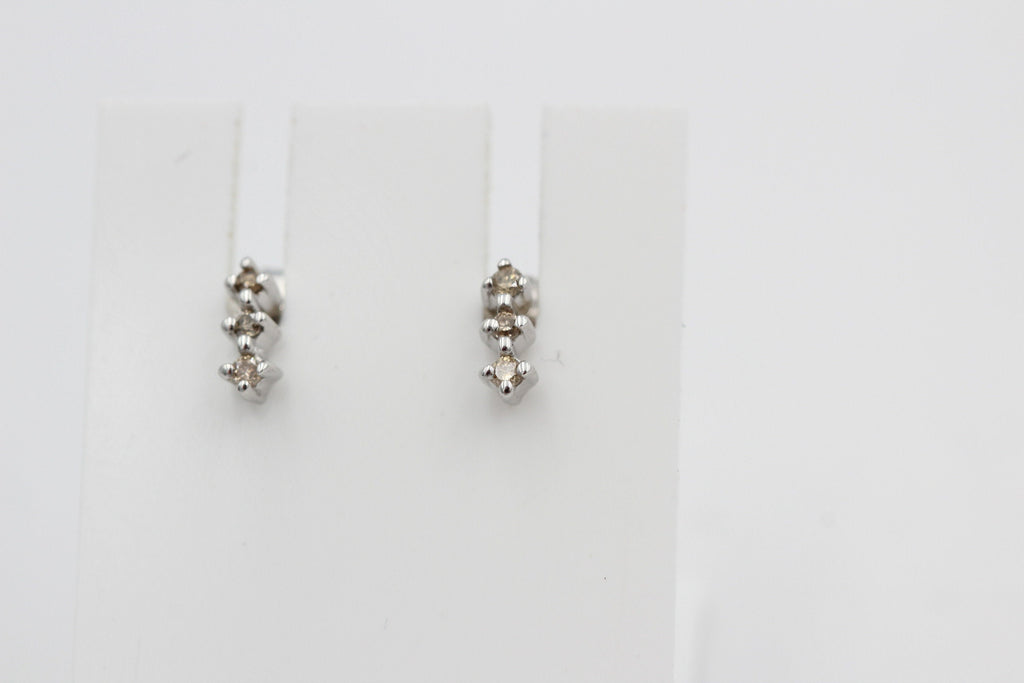 Edle 0,05 Carat champangner Diamant Ohrstecker 925 Silber Diamantohrstecker Top