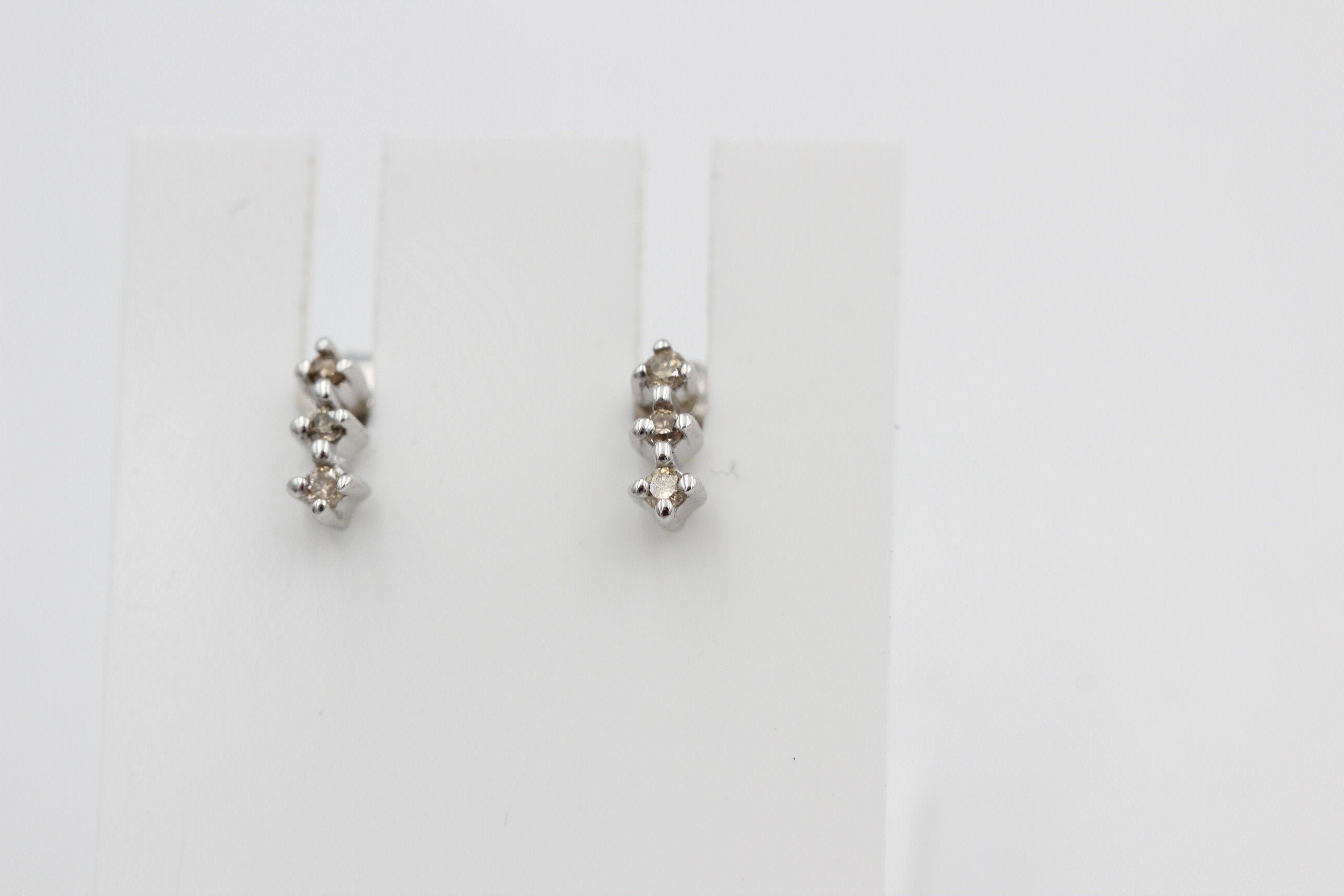 Edle 0,05 Carat champangner Diamant Ohrstecker 925 Silber Diamantohrstecker Top