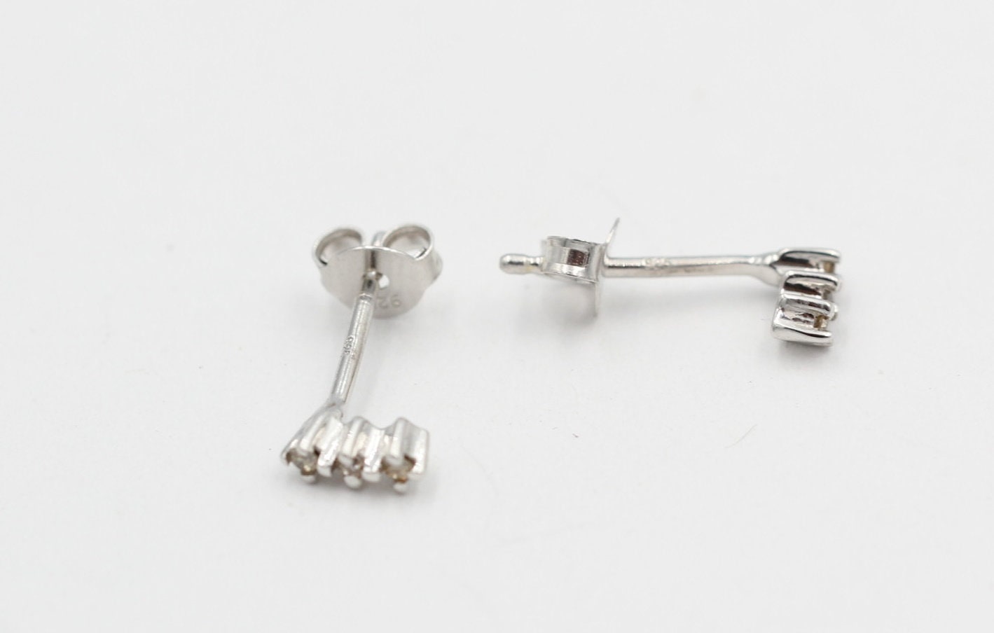 Edle 0,05 Carat champangner Diamant Ohrstecker 925 Silber Diamantohrstecker Top