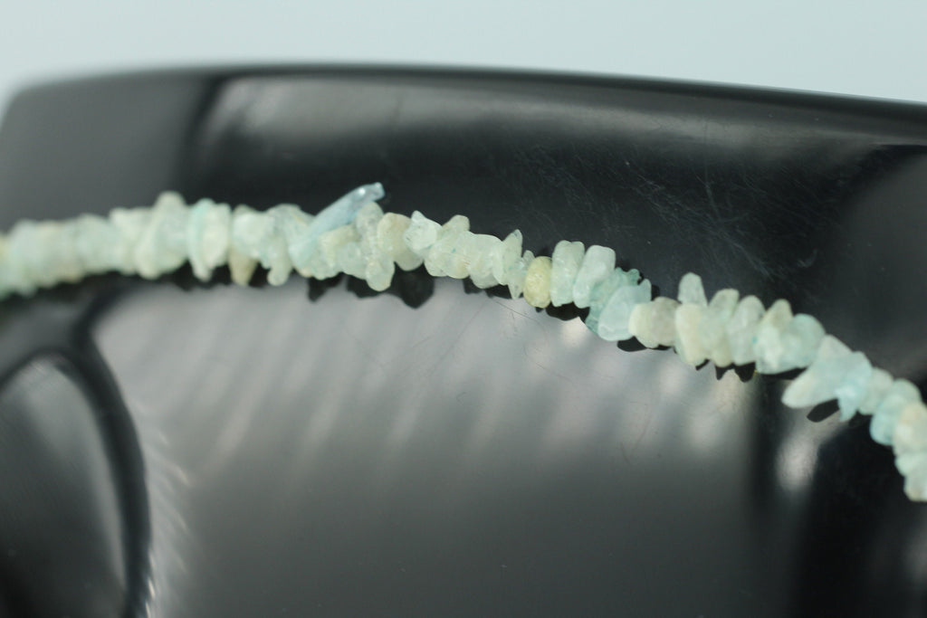 35 Carat funkelndes Aquamarin Collier Splitterkette 925 Silber mit Verlängerung