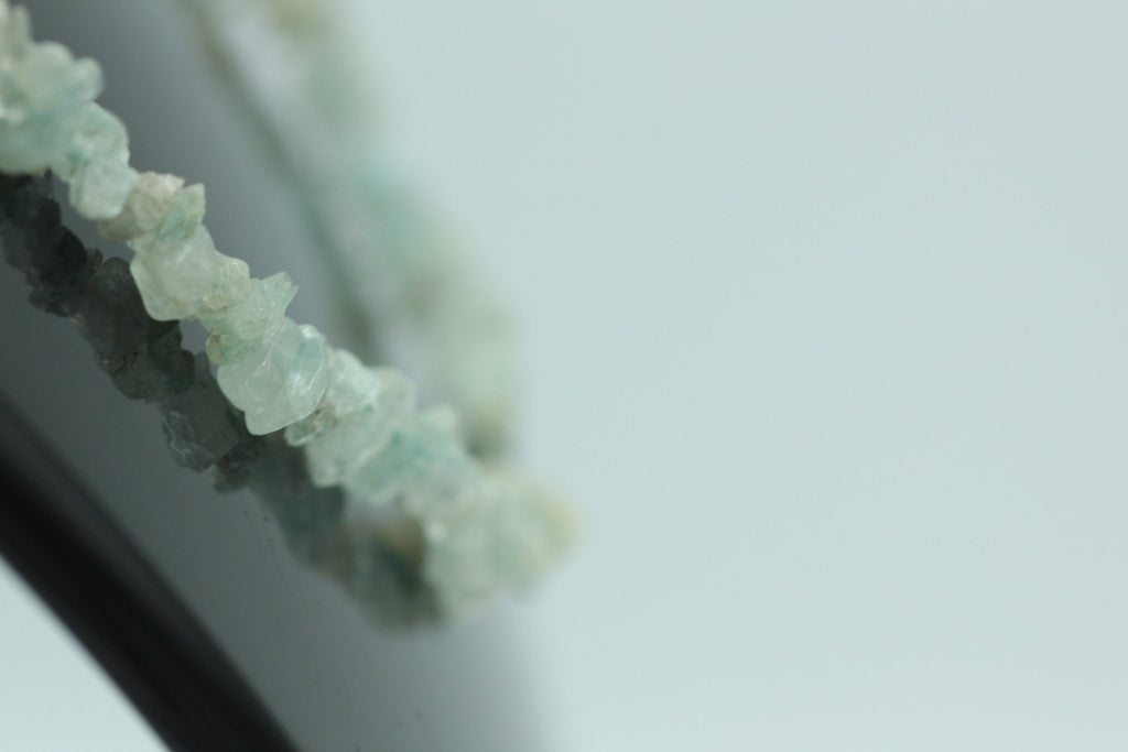 35 Carat funkelndes Aquamarin Collier Splitterkette 925 Silber mit Verlängerung
