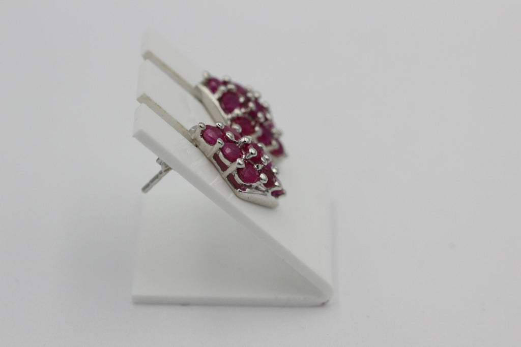 2,05 Carat Rubin Ohrstecker 925 Silber rubinroter Edelstein Ohrschmuck Edelstein