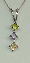 Edler 1,26 Carat Edelstein Anhanger 925 Silber Peridot Citrin Amethyst Schmuck C