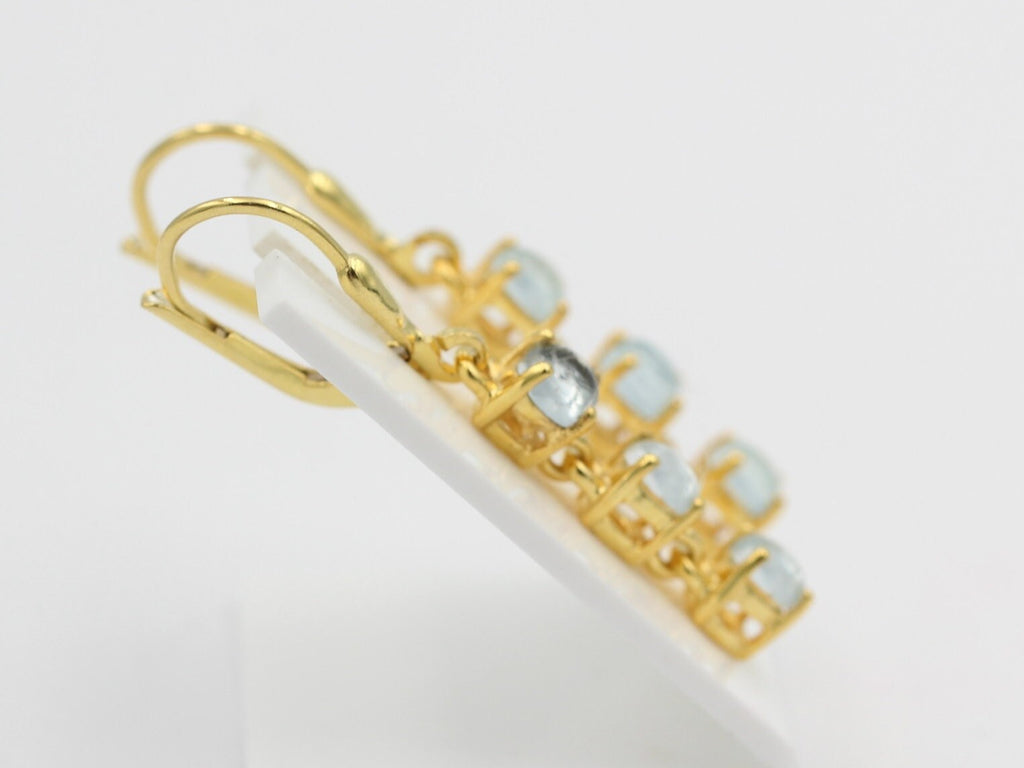 Edle 2,6 Carat Blautoas  Brisur 925 Silber Ohrstecker Cabochon blauerEdelstein