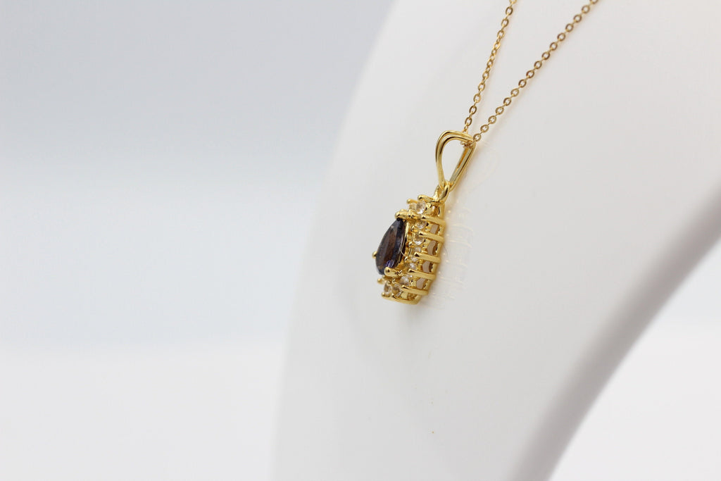 Edler 1,1 Carat Iolitht Weißtopas Anhänger 925 Silber  Wassersaphir