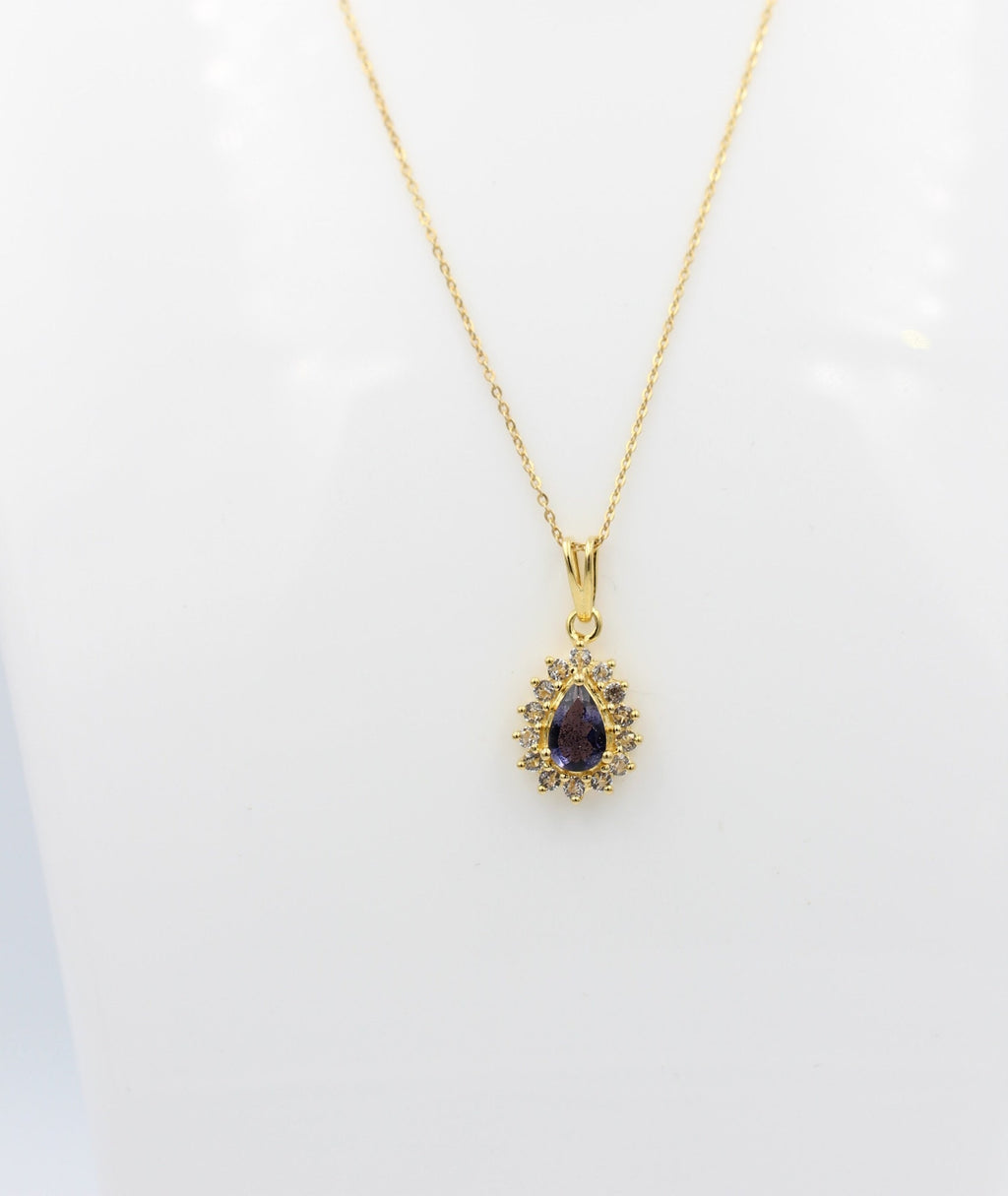 Edler 1,1 Carat Iolitht Weißtopas Anhänger 925 Silber  Wassersaphir