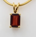 1,1 Carat Granat Anhänger 925 Silber Collier Kette vergoldet Blutroter Granat