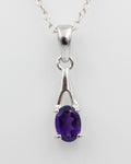 0,72  Carat afrikanischer Amethyst Anhänger 925 Silber  Edelstein