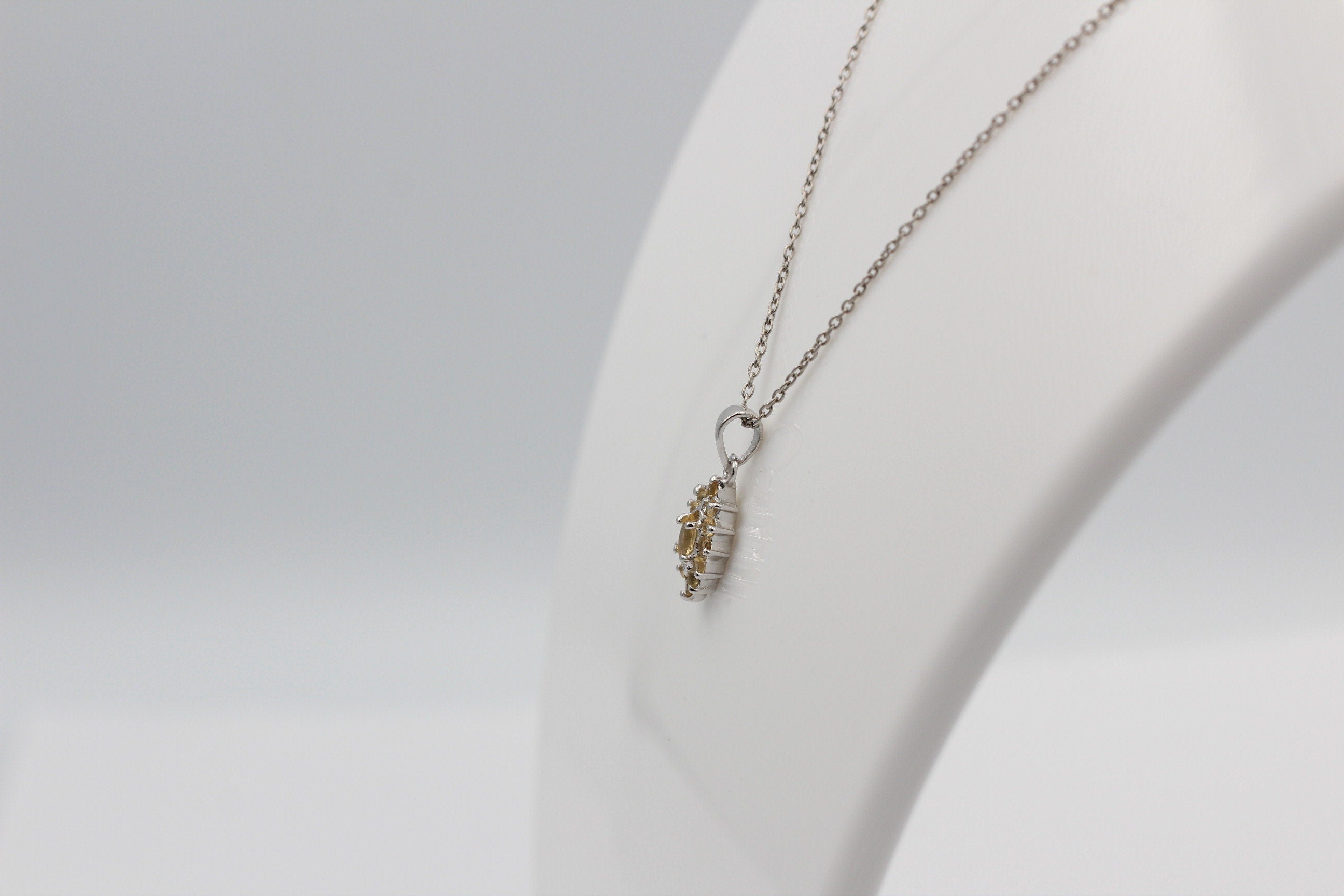 0,60 Carat Citrin Anhänger 925 Silber goldgelber Edesltein Top
