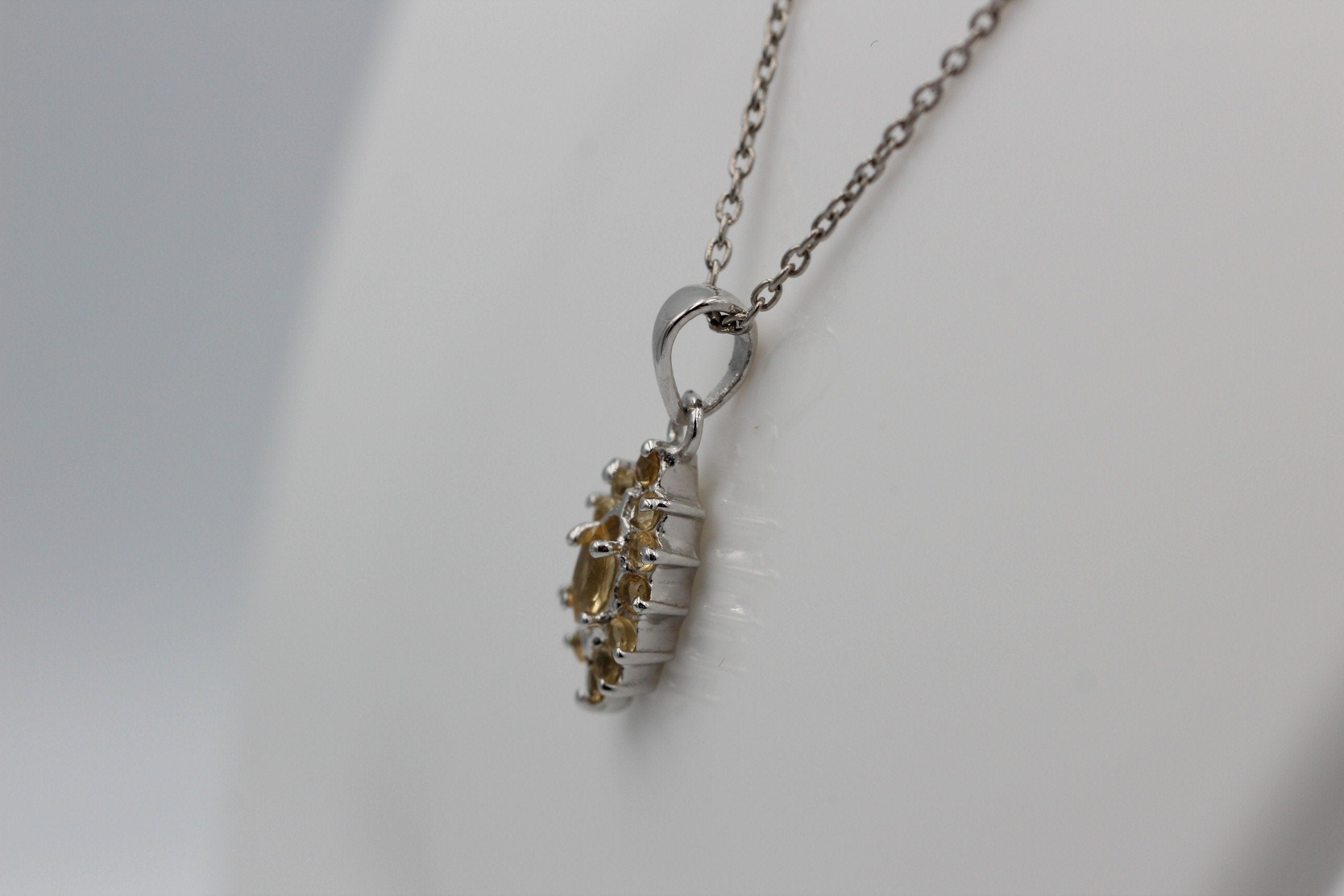 0,60 Carat Citrin Anhänger 925 Silber goldgelber Edesltein Top