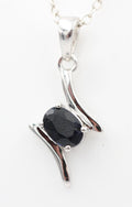 0,72 Carat schwarzer Saphir Anhänger 925 Silber Saphiranhänger