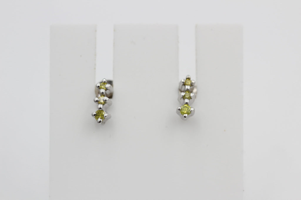 Edle 0,05 Carat gelber  Diamant Ohrstecker 925 Silber Diamantohrstecker Top