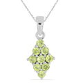 1,7 Carat maigrüner Peridot Anhänger 925 Silber Collier Kette Peridotanhänger