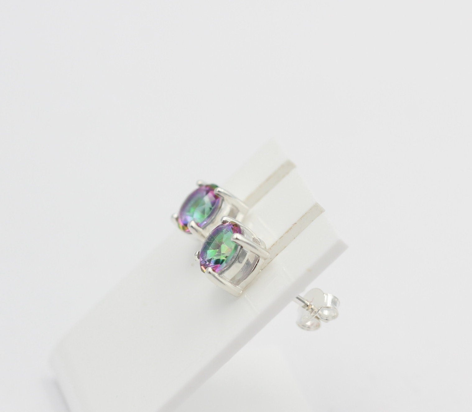1,85 Carat Mystik Topas Ohrstecker 925 Silber mystischer Topas Unisex Top Edel