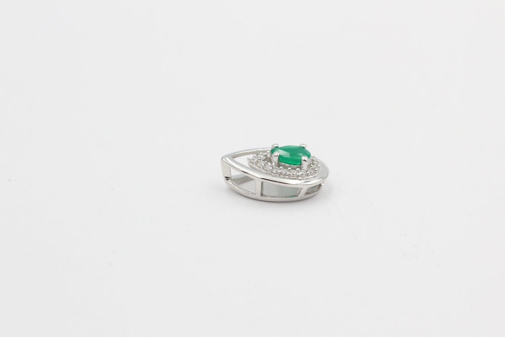 Edler 0,51 Carat grüner Onyx Anhänger 925 Silber  grüner Edelstein seltener grüner Onyx