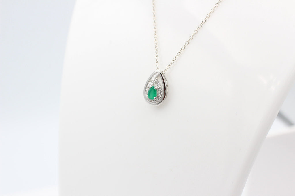 Edler 0,51 Carat grüner Onyx Anhänger 925 Silber  grüner Edelstein seltener grüner Onyx