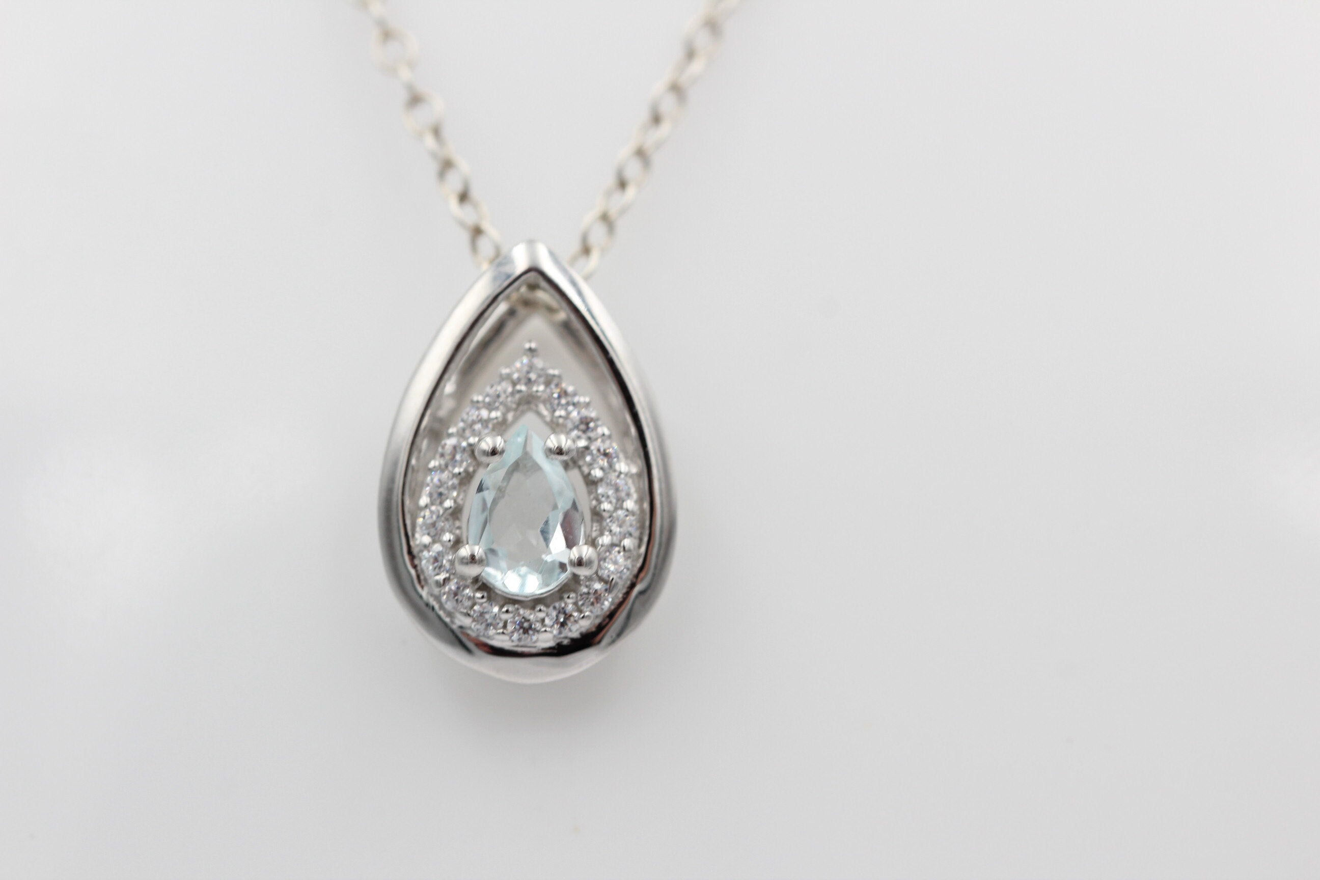 Edler 0,51 Carat Aquamarin Anhänger 925 Silber  wunderschöner Edelstein