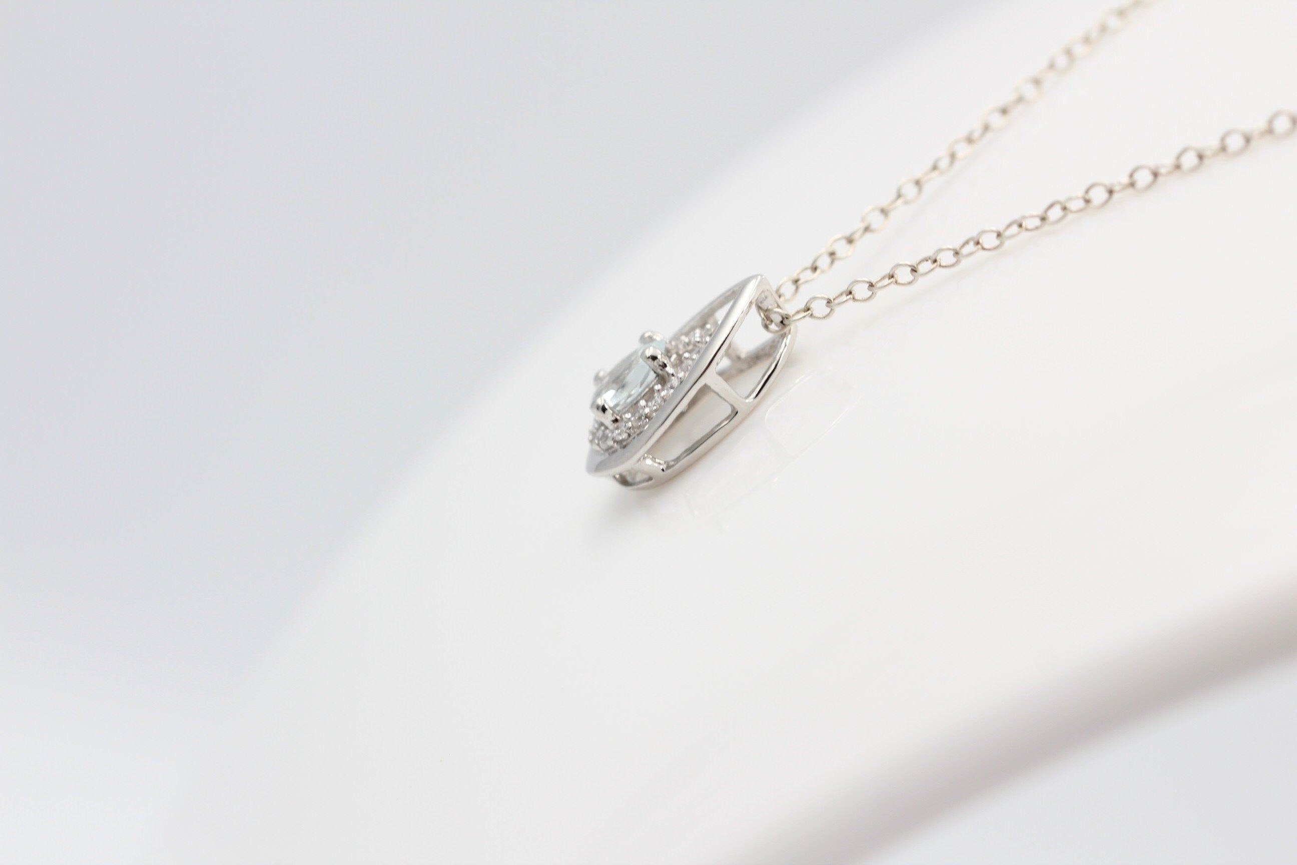 Edler 0,51 Carat Aquamarin Anhänger 925 Silber  wunderschöner Edelstein