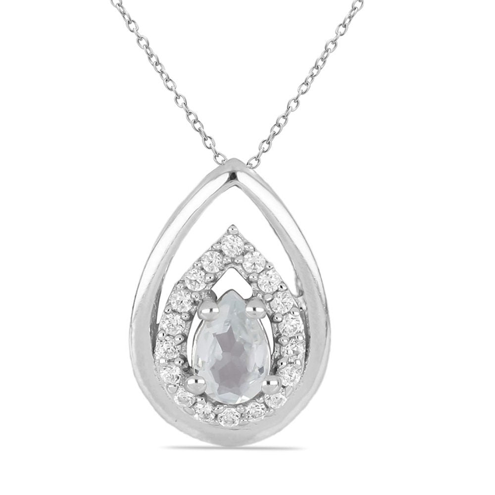 Edler 0,51 Carat Aquamarin Anhänger 925 Silber  wunderschöner Edelstein