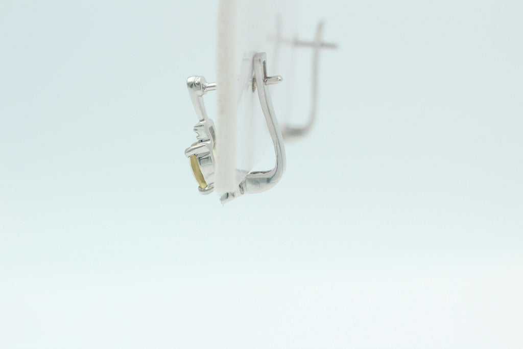 2,94 Carat Whisky Quarz Ohrstecker 925 Sterling Silber mit Cubic Zirkon Top