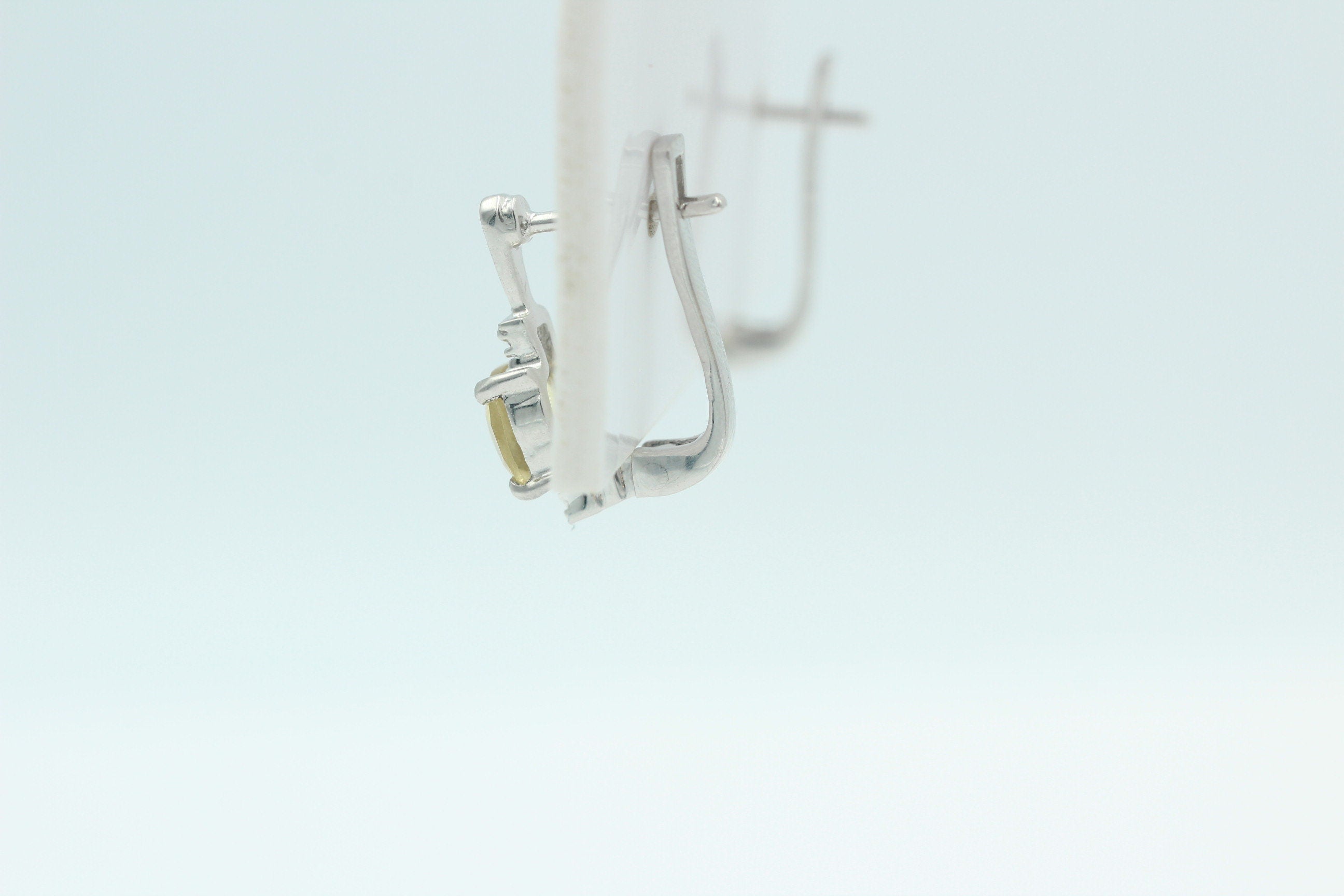 2,94 Carat Whisky Quarz Ohrstecker 925 Sterling Silber mit Cubic Zirkon Top