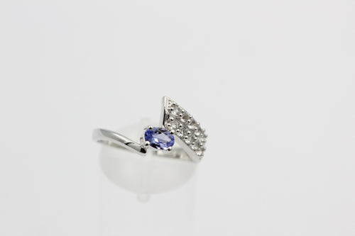 1,3 Carat Tansanit aus Afrika Weißtopas Ring 925 Silber Gröpße 6 / 52 / 16,6