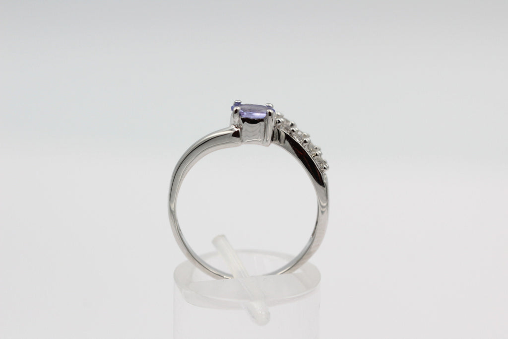 1,3 Carat Tansanit aus Afrika Weißtopas Ring 925 Silber Gröpße 6 / 52 / 16,6