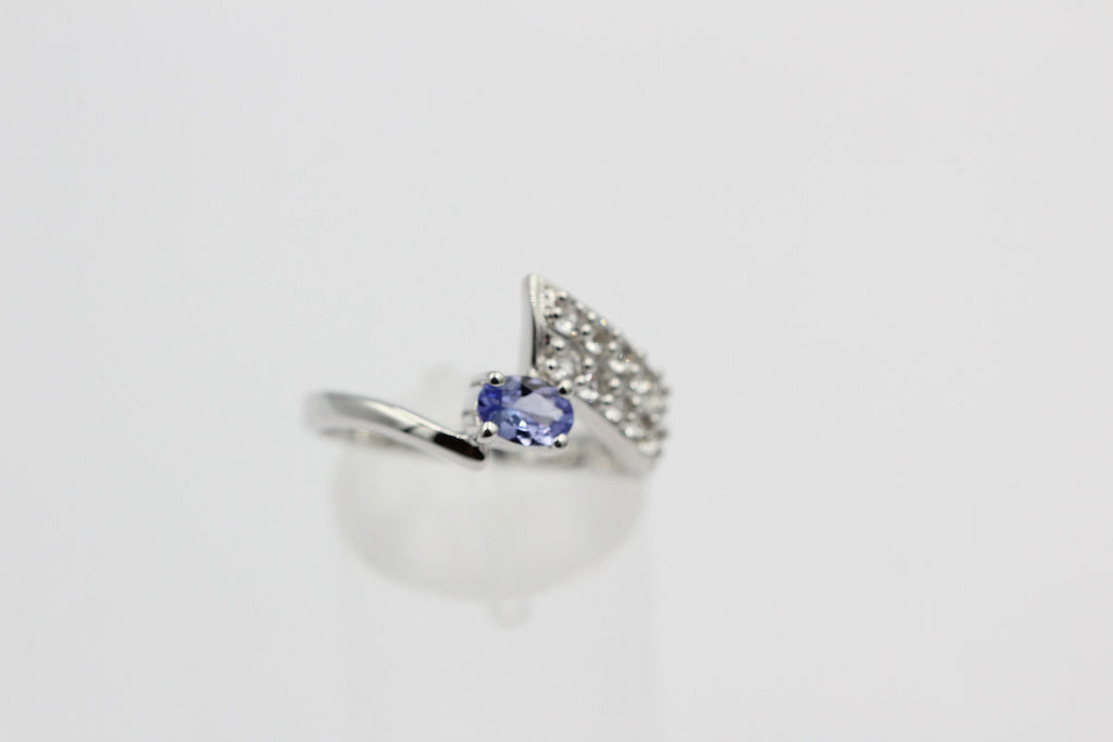 1,3 Carat Tansanit aus Afrika Weißtopas Ring 925 Silber Gröpße 6 / 52 / 16,6