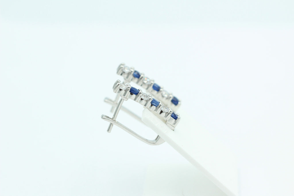 Edle 1,1 Carat seltener blauer Kyanit Ohrschmuck 925 Silber Kyanit  mit Zirkonia