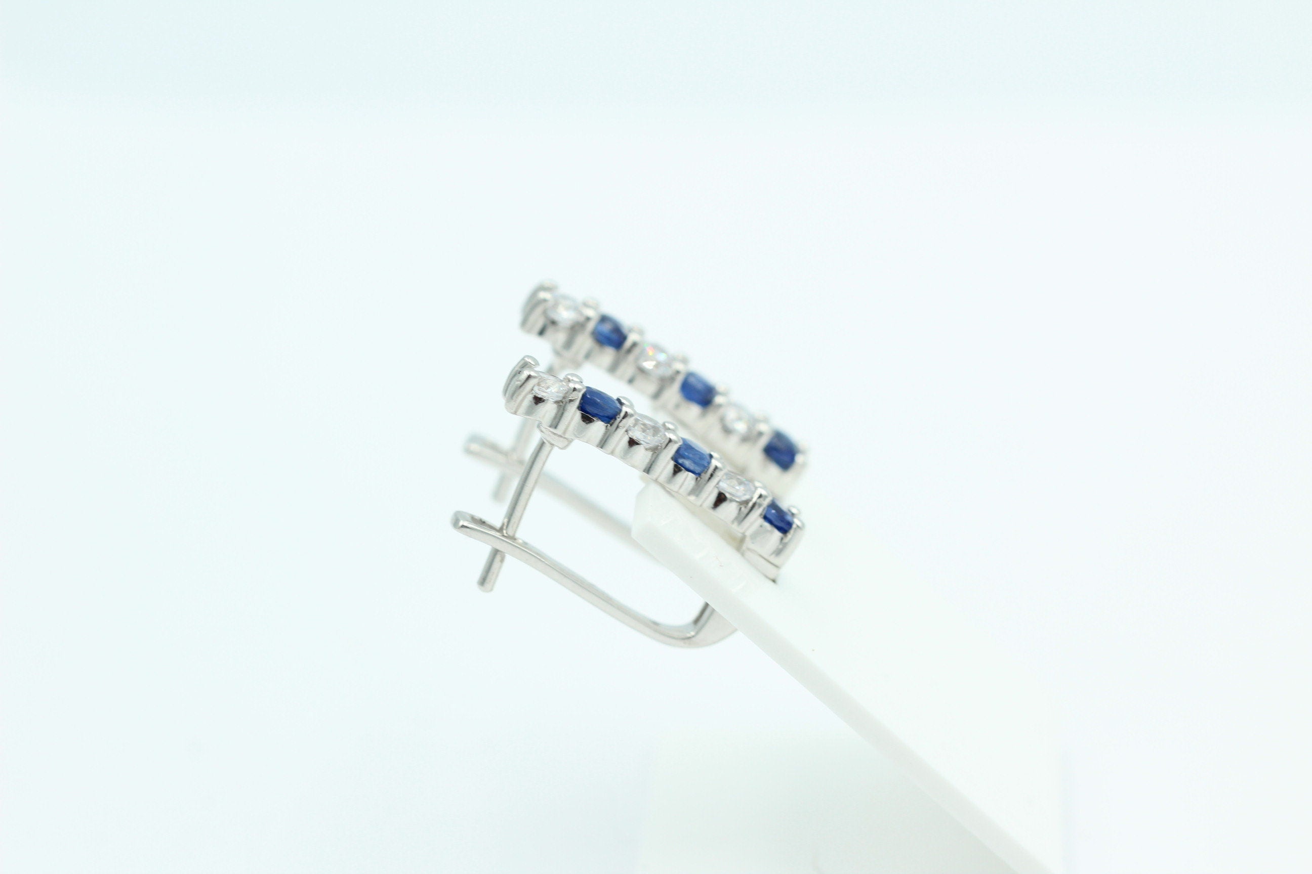 Edle 1,1 Carat seltener blauer Kyanit Ohrschmuck 925 Silber Kyanit  mit Zirkonia
