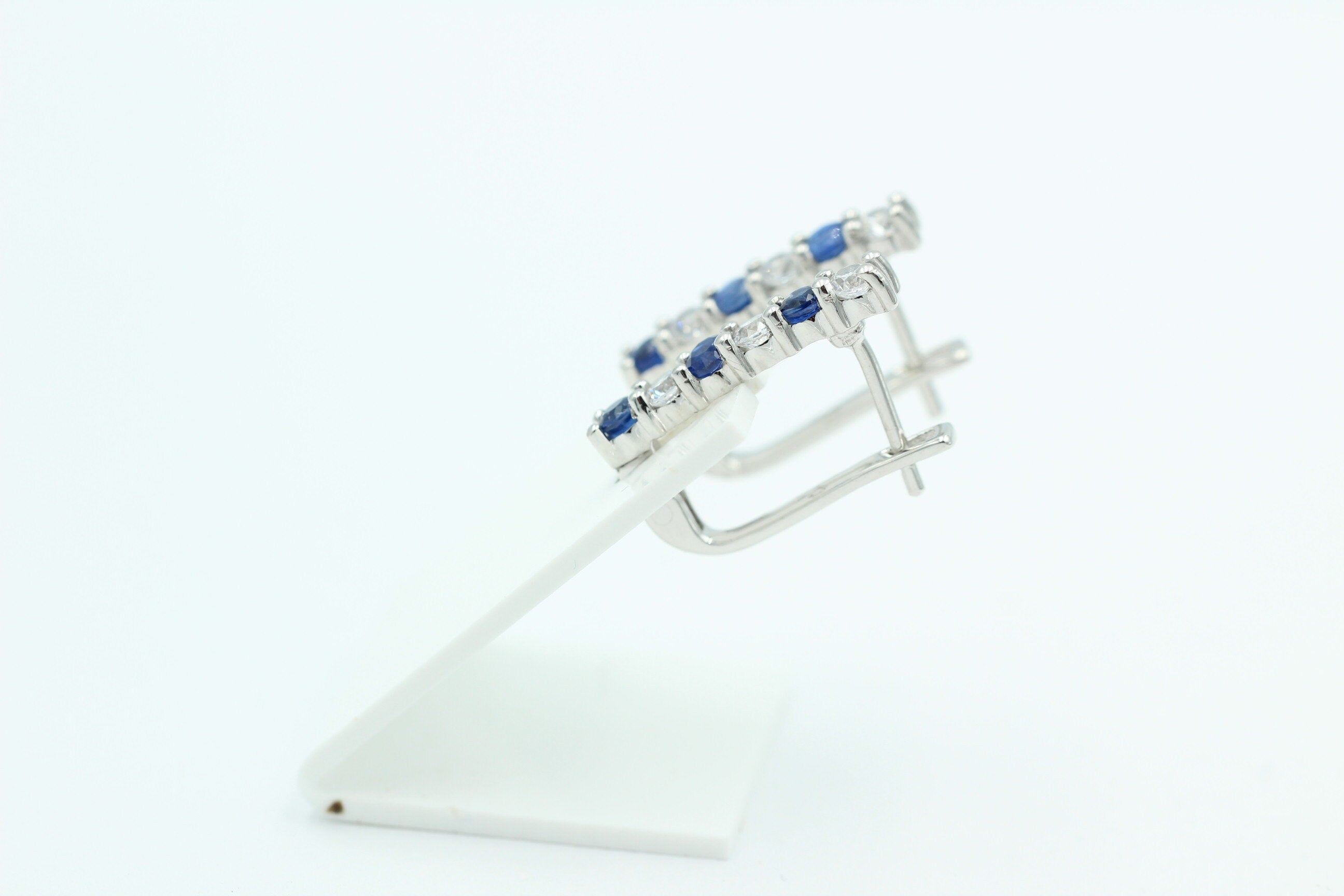 Edle 1,1 Carat seltener blauer Kyanit Ohrschmuck 925 Silber Kyanit  mit Zirkonia