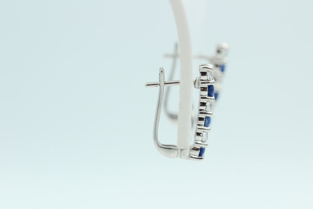 Edle 1,1 Carat seltener blauer Kyanit Ohrschmuck 925 Silber Kyanit  mit Zirkonia