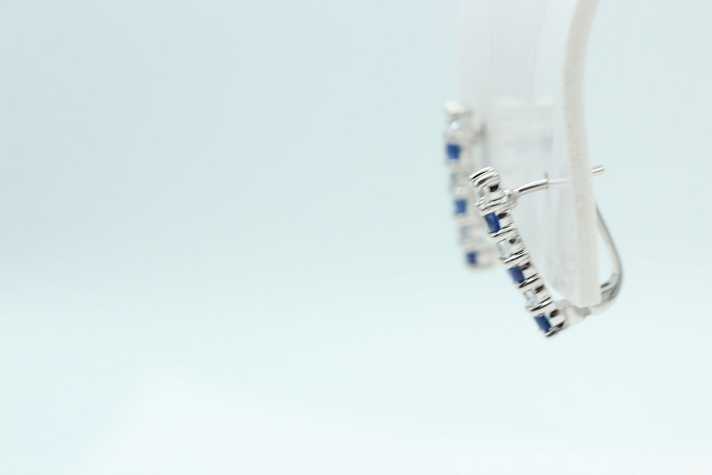 Edle 1,1 Carat seltener blauer Kyanit Ohrschmuck 925 Silber Kyanit  mit Zirkonia