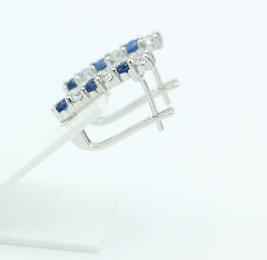 Edle 1,1 Carat seltener blauer Kyanit Ohrschmuck 925 Silber Kyanit  mit Zirkonia