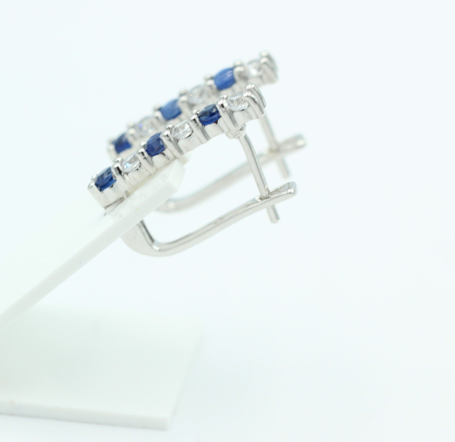 Edle 1,1 Carat seltener blauer Kyanit Ohrschmuck 925 Silber Kyanit  mit Zirkonia
