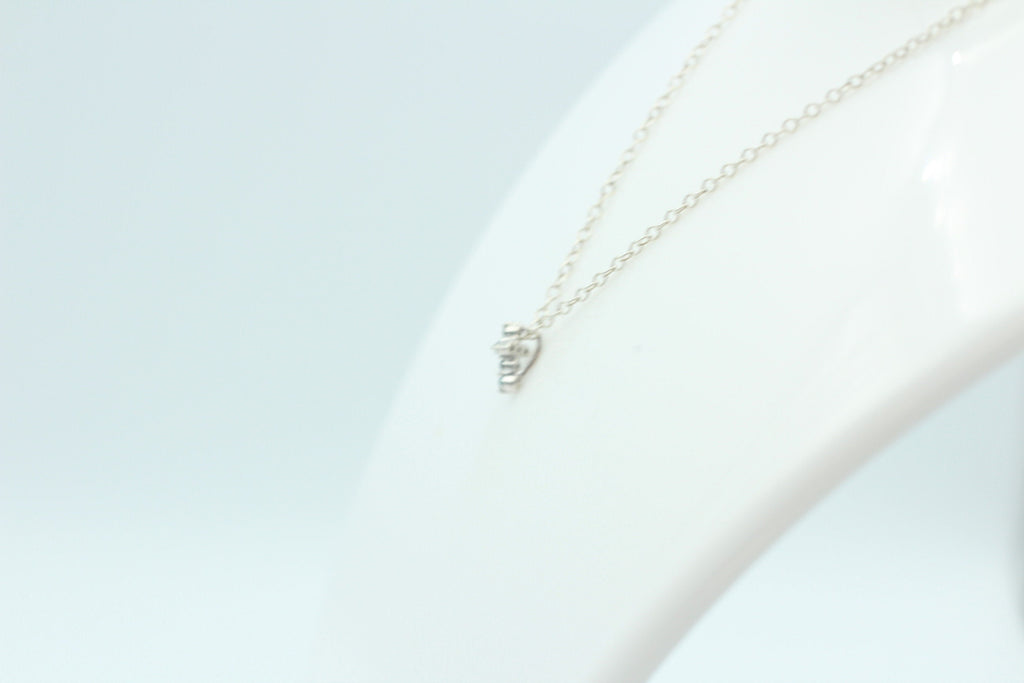 0,072 Carat blauer Diamant Kreuzanhänger 925 Silber Collier Kette I2 - I3 Top