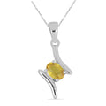 0,72 Carat gelber Saphir Anhänger 925 Silber Collier Kette  Saphiranhänger Top