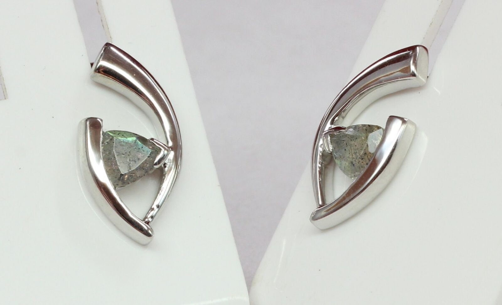Edler 1,03 Carat Labradorit Ohrstecker 925 silber irrisierend Ohrring Ohrschmuck